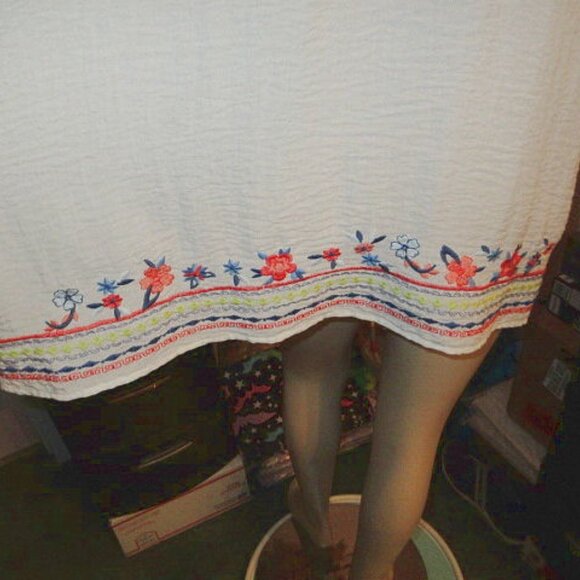 John Mark Tunic Top Size XL Embroidered Textured Peasant Artsy Boho Hippie EUC - Picture 12 of 13